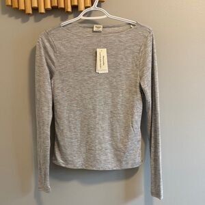 A&F Heather Gray Long Sleeve Slim Tee